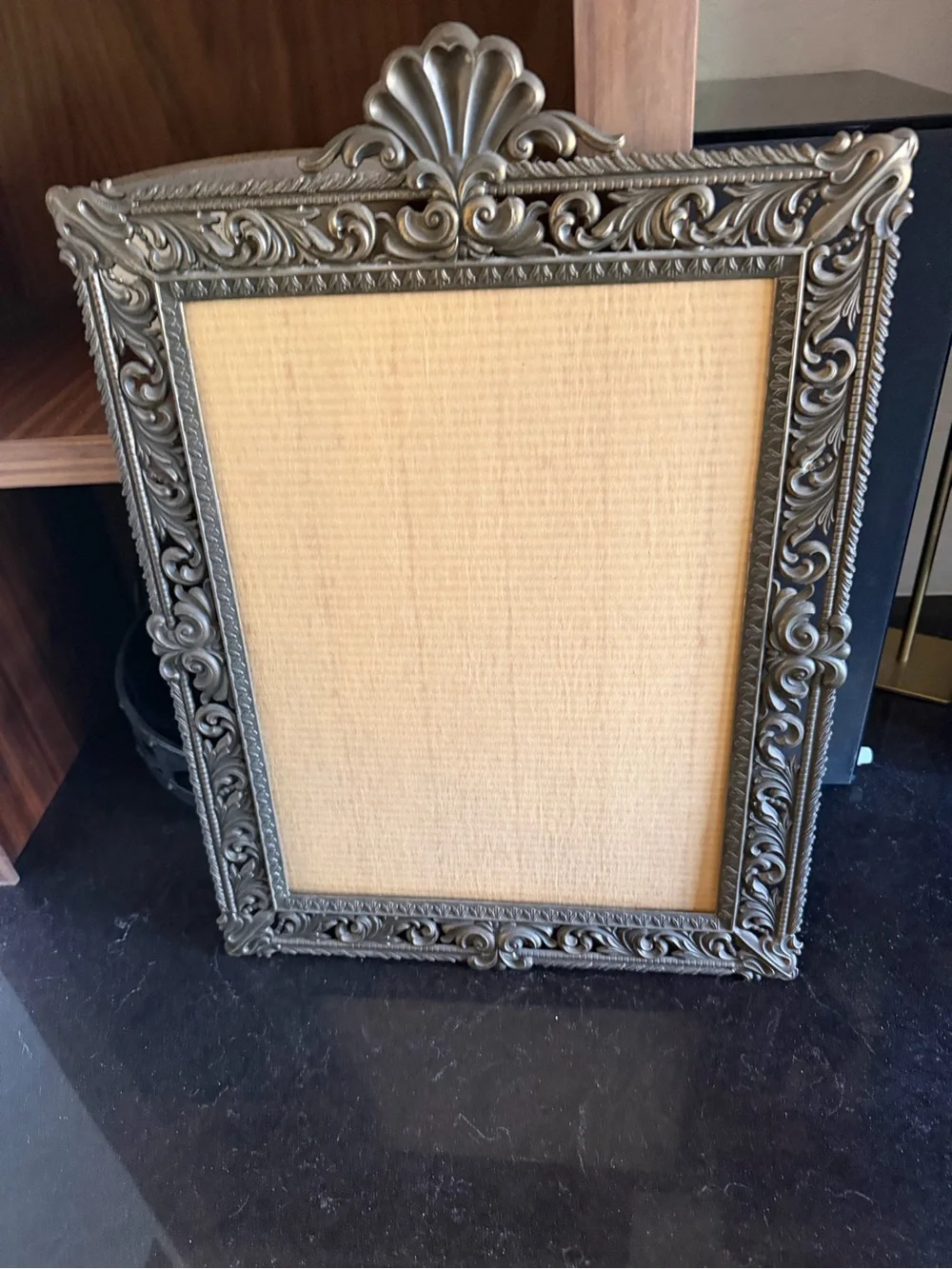 Vintage Ornate Brass Metal Picture Frame Italy